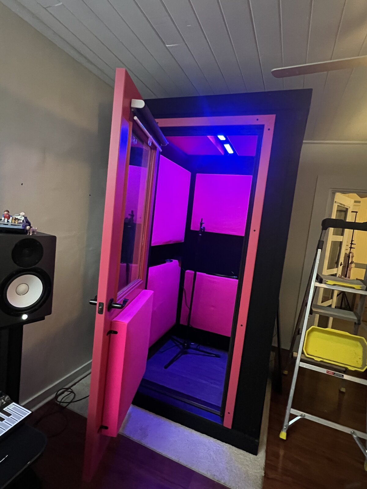 Vocal isolation booth in the Miami studio